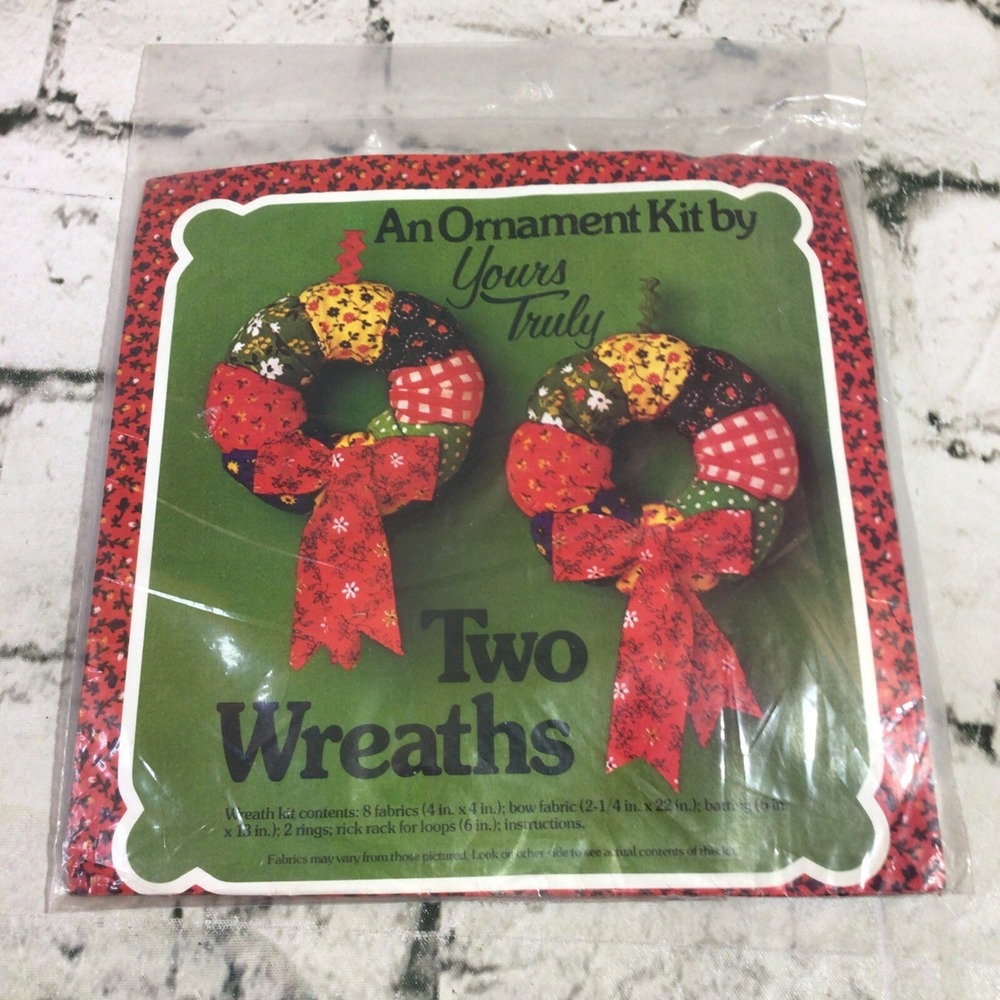 An Ornament Kit By Yours Truly Two Wreaths 1978‎ Vintage Craft Kit